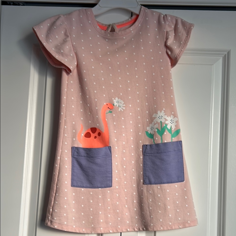 Cat & Jack Pink A-line Dress with Cap Sleeves